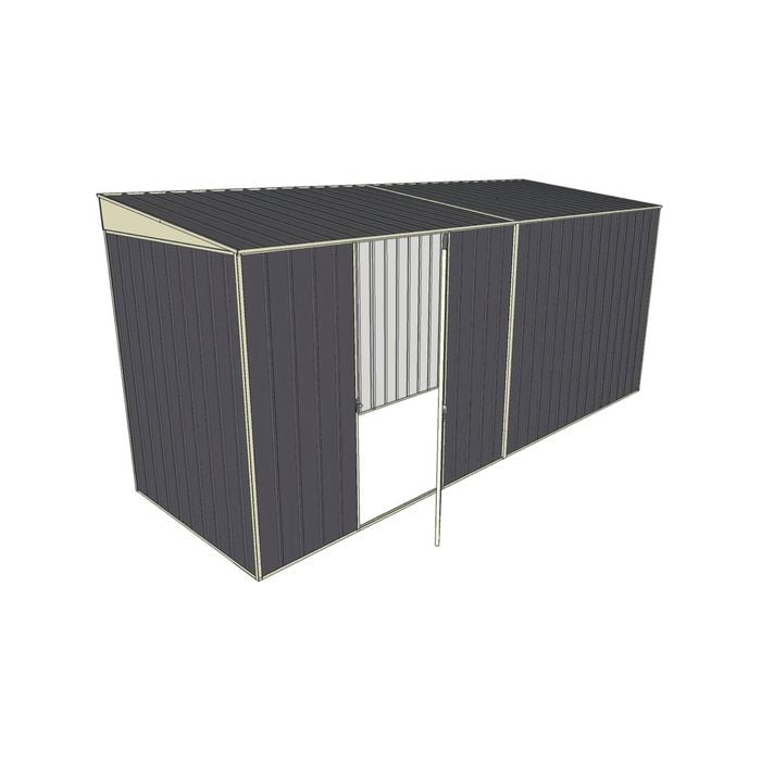 Build-a-Shed 1.5 x 4.5 x 2m Single Hinged Side Door Skillion Shed - Grey
