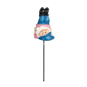 Northcote Pottery 5 x 16cm Blue Hat Yoga Gnome Polyresin Decorative Garden Stake