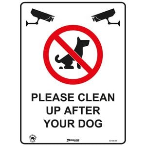 Pinnacle 400 x 300mm Metal Please Clean Up After Your Dog Camera Pic Sign