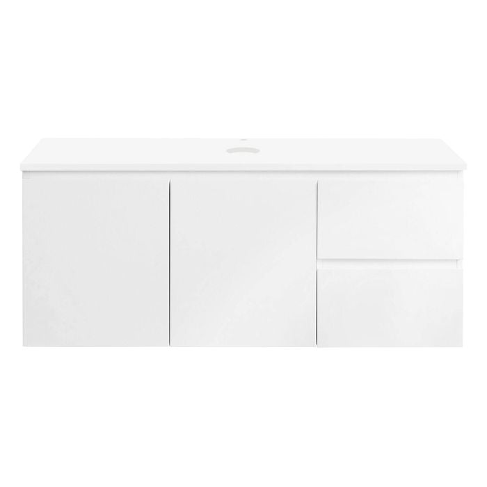 CIBO 1200mm White Nordic Wall Hung Bathroom Vanity With Solid Surface Top
