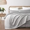 Serene Hudson Fleece And Sherpa Reverse Blanket Grey 240x250cm (queen/king Bed)