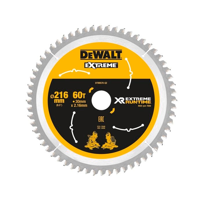 DeWALT 216mm 60T Extreme Runtime Mitre Saw Blade