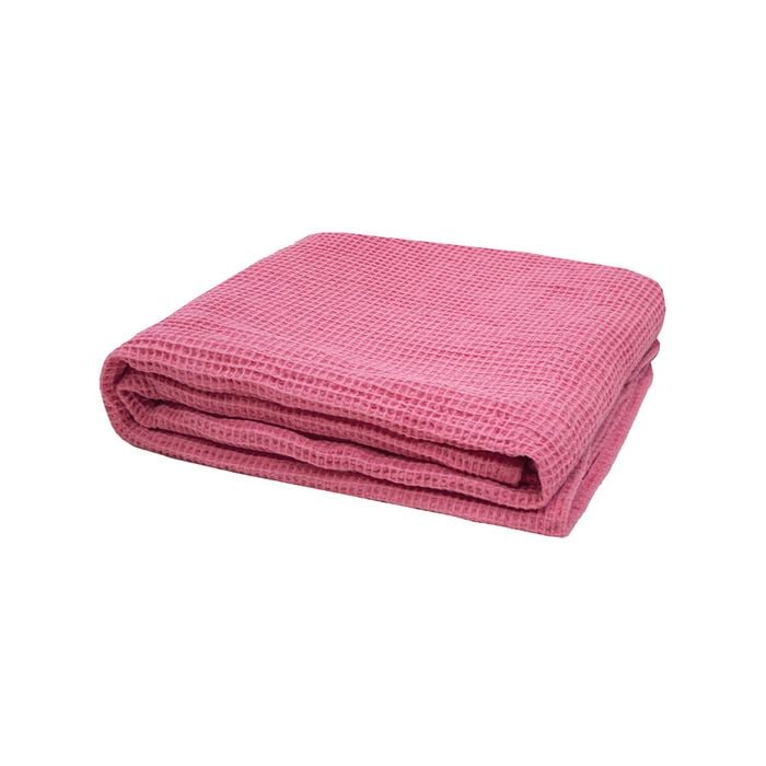Waffle Throw 130x180cm Pink