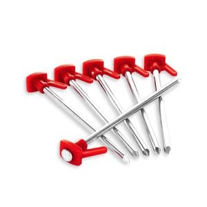 Camping Tent Pegs Red - 8mm 6 Pack