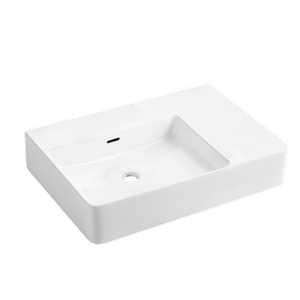 Johnson Suisse White Wall or Counter Top Mounting 605mm x 430mm No Taphole Right Hand Shelf Basin