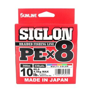 Sunline Siglon PE x8 Braid Fishing Line 300m Multi Colour 10lb