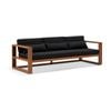 Santorini 3 Seater Outdoor Aluminium Lounge In Teak- Black