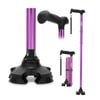 REHAND M-Quad PIVOT Cane for Adults, Soft Hand Grip(Purple)