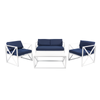 Genex Designs Hamptons Alum 4pc Outdoor Lounge Set Navy
