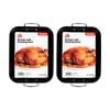 2PK Culinary Kitchen Non-Stick Roaster Baking Pan Tray W/ Roasting Rack 38x29cm