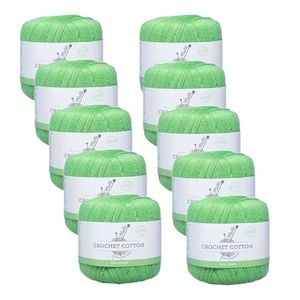 10pk Malli Super Strength 100% Cotton Crochet Knitting Yarn 3ply 50g Lime Green