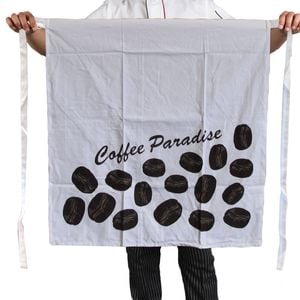 100% Cotton Master Chef Half Apron Heavy Duty Coffee Paradise 86 x 96 cm
