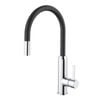 Dorf  Black/Chrome Lead Free Vixen Retractable Sink Mixer