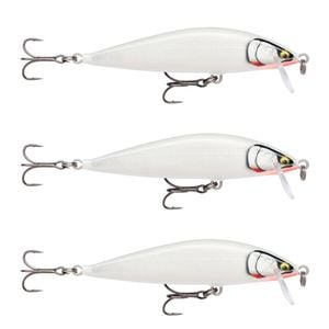 3x Rapala 9.5cm Countdown Sinking Hardbody Balsa Fishing Lures - Glass Ghost