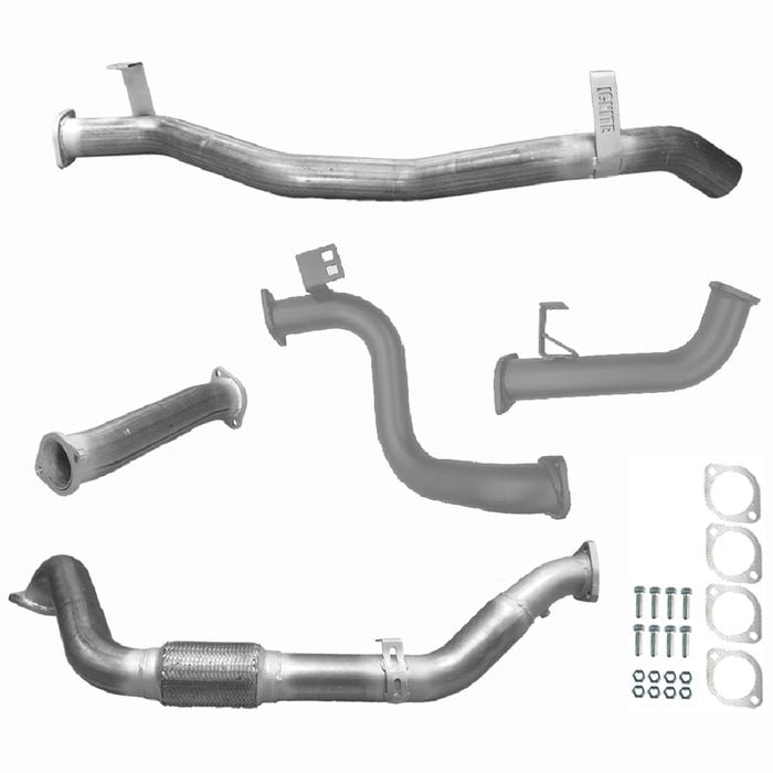 Ignite Exhausts Turbo Back For Toyota Landcruiser 78 Series V8 Troopy 3" No Cat With Pipe Raw Aluminised Steel