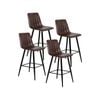 Moller Barstool in Brown Faux Leather and  Black Metal Powdercoated Legs