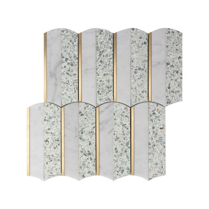 Decor8 290 x 272mm Cascade Terrazzo Orient Green Mosaic Tile