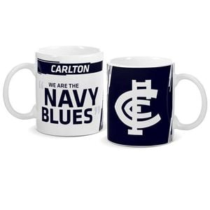 Afl Coffee Mug - Carlton Blues - Team Song Drinking Cup - Gift Boxed
