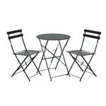 Marquee Steel 3 Piece Bistro Set Black