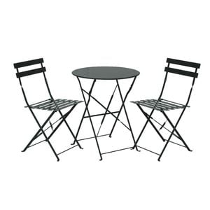 Marquee Steel 3 Piece Bistro Set Black