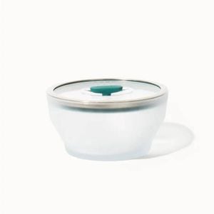 Anyday The Large Deep Dish | Kale | Glass Microwave Steamer