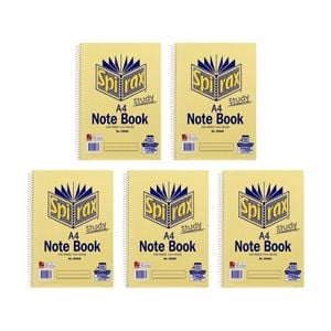 5pk Spirax 595a A4 7mm Ruled Spiral Bound Writing Notebook 240 Pages