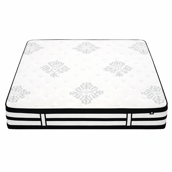 Foret King Single Bed Mattress 5 Zone Plush Euro Top Foam Medium Firm 34cm