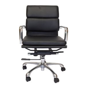 SK Designer Living | Eames Inspired Soft Pad Management Office Chair Mid Back - Black
