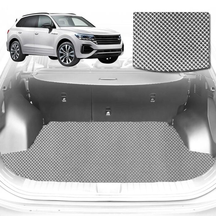 6D Diamond Car Boot Mat for VolksWagen Touareg 7P, CR2018-Current-Cargo Mat-Grey-Outback GT