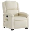 vidaXL Stand up Massage Recliner Chair Armchair Single Sofa Cream Faux Leather