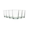 Meknes 215ml Glass Tumblers - Hand-Blown Moroccan Recycled Whisky Water Drinking Glasses - Clear Glass - Set of 6