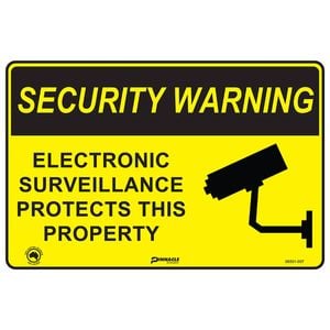 Pinnacle 300 x 200mm Poly Security Warning Electronic Surveillance Sign