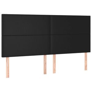 vidaXL LED Headboard Bed Header Bedroom Furniture Black 200 cm Faux Leather