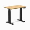 Desky Dual Mini Rubberwood Sit Stand Desk Matte Black Frame 80cm - Light Oak