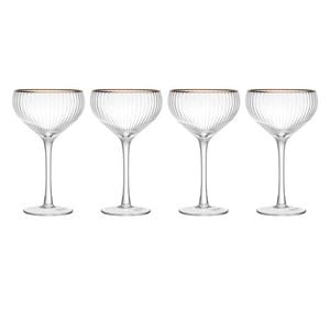 4pc Mikasa Sorrento Crystal Coupe Drinking Glass Set 350ml