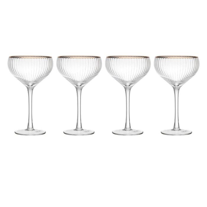4pc Mikasa Sorrento Crystal Coupe Drinking Glass Set 350ml