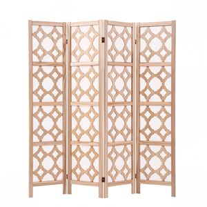 Artiss 4 Panel Room Divider Natural 170cm