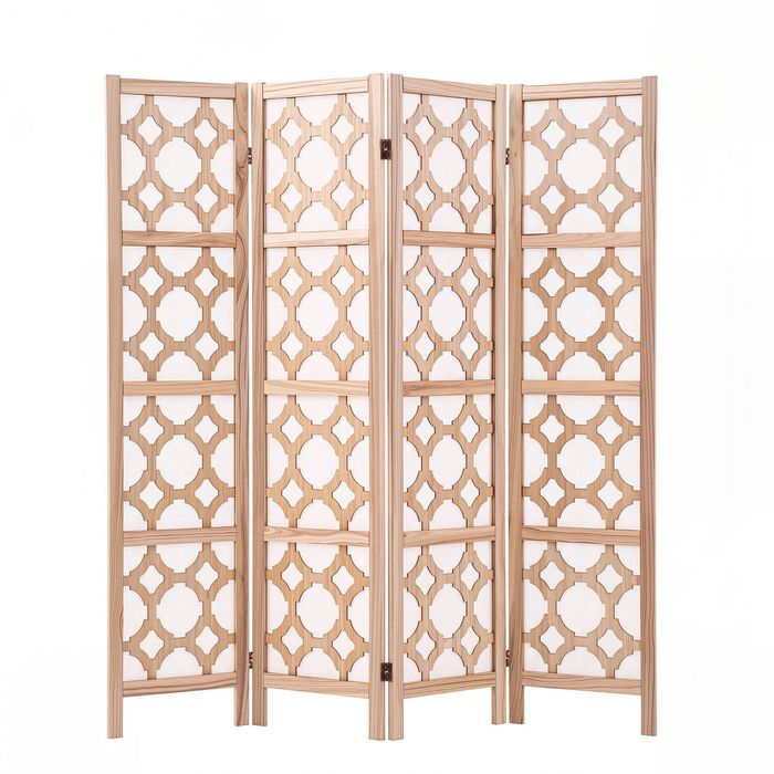 Artiss 4 Panel Room Divider Natural 170cm