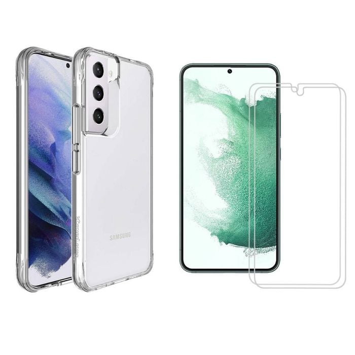 Icoverlover For Samsung Galaxy S22+ Plus Case + 2 Glass Screen Protectors Clear