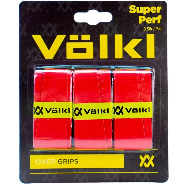 Volkl Super Perf Over Grip Overgrip Tennis Squash Badminton 3 Pack Red