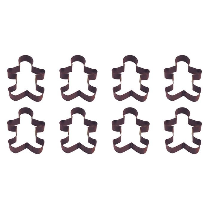 8PK R&M Gingerbread Man Cookie Cutter Polyresin Coated Steel 12.75cm - Brown