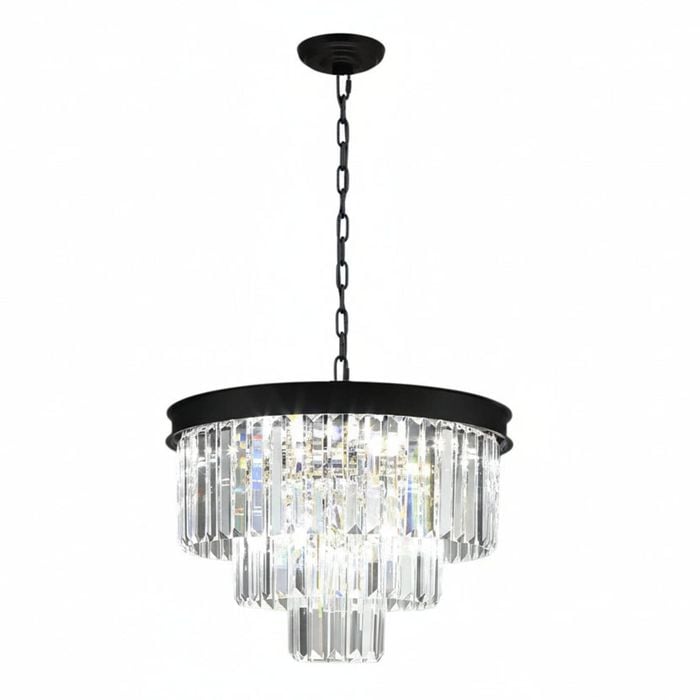 MARF 3-tier Crystal Chandelier 6 Light 500mm (Black)