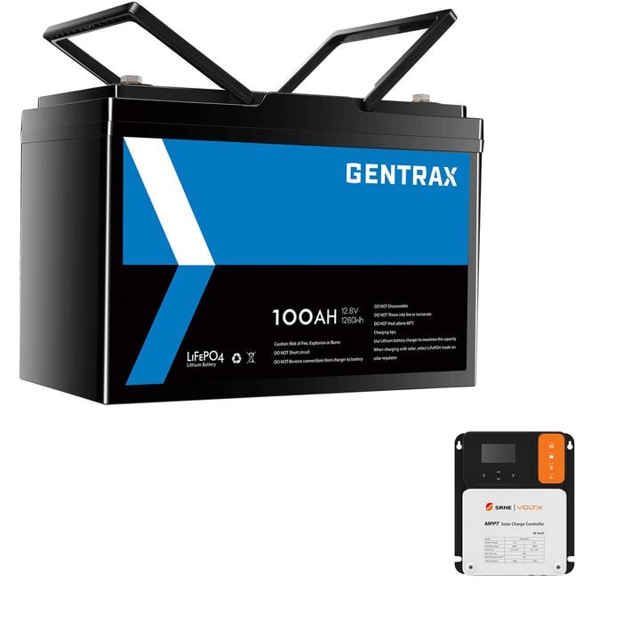 Gentrax 12v 100ah Lithium Battery + 30a Mppt Controller