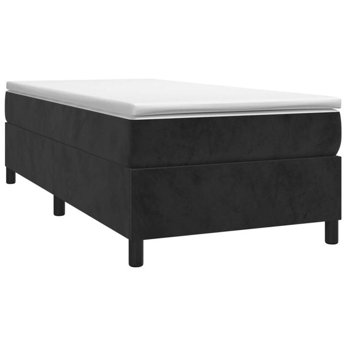 vidaXL Box Spring Bed with Mattress Single Bed Black King Single Size Fabric