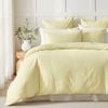 Dreamaker 400TC Premium Cotton Sateen Piped Quilt Cover Set Citron Super King Bed