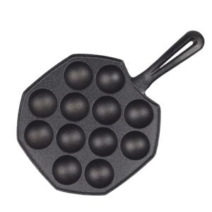 SOGA 18CM Cast Iron Takoyaki Fry Pan