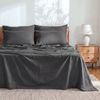 Dreamaker Linen Cotton Sheet Set Charcoal - King Single Bed