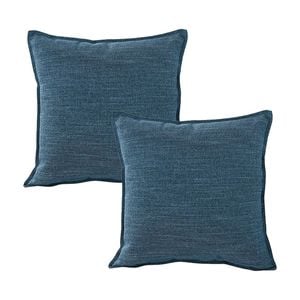 2PK Jason Commercial Square Linen Look Bed Cushion 44x44cm - Marine