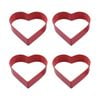 4x R&m Heart Cookie Cutter Polyresin Coated Steel Biscuit Baking Mould 8cm Red