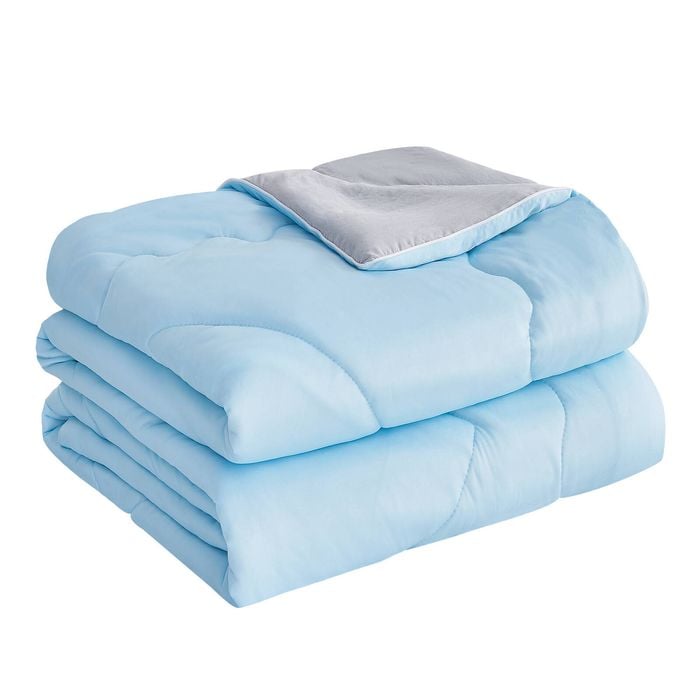 LINENOVA Cooling Blanket Comforter Summer Quilt - Queen,Blue
